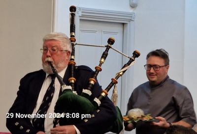 Piping the Haggis in on St Andrews Day Piping the Haggis in on St Andrews Day